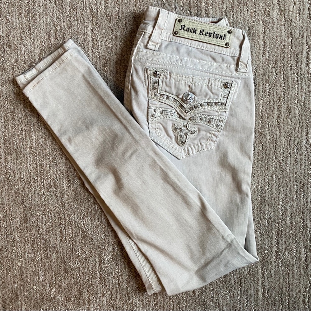 🤎🍂Tan Rock Revival Skinny Jeans
